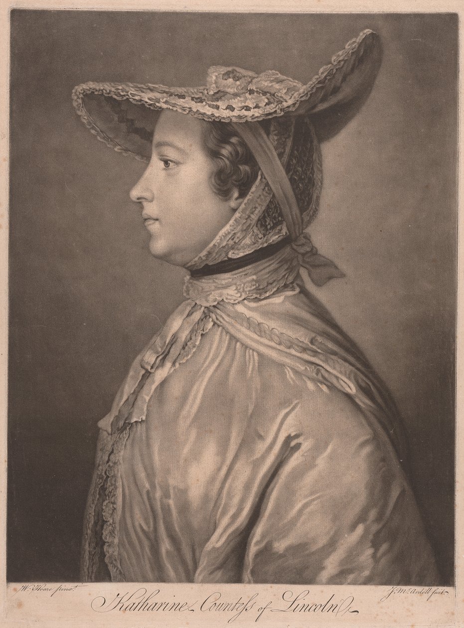 Katharine grevinde af Lincoln af James McArdell