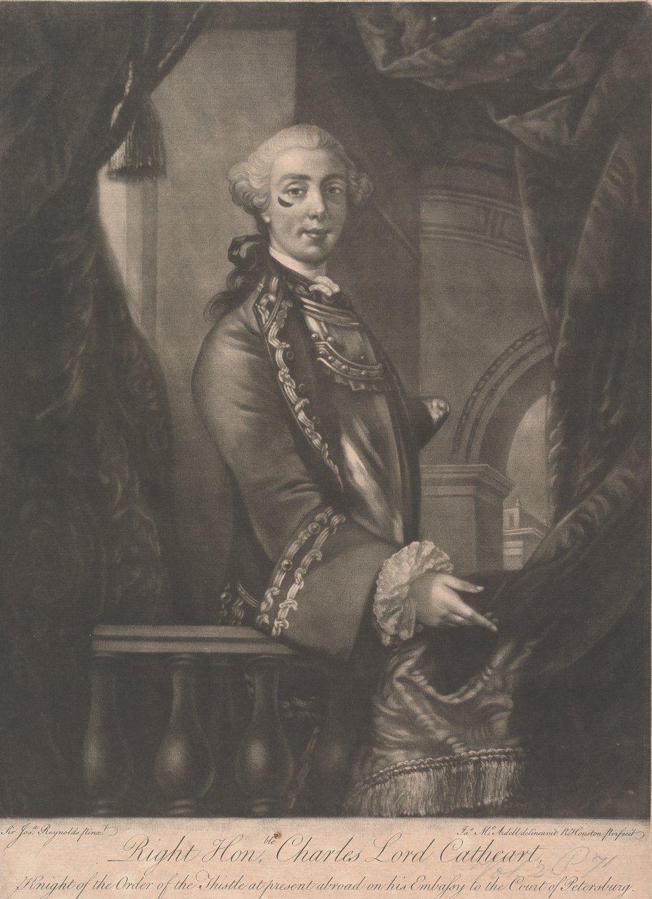 Generalløjtnant Charles Schaw Cathart, 9. jarl Cathcart af James McArdell