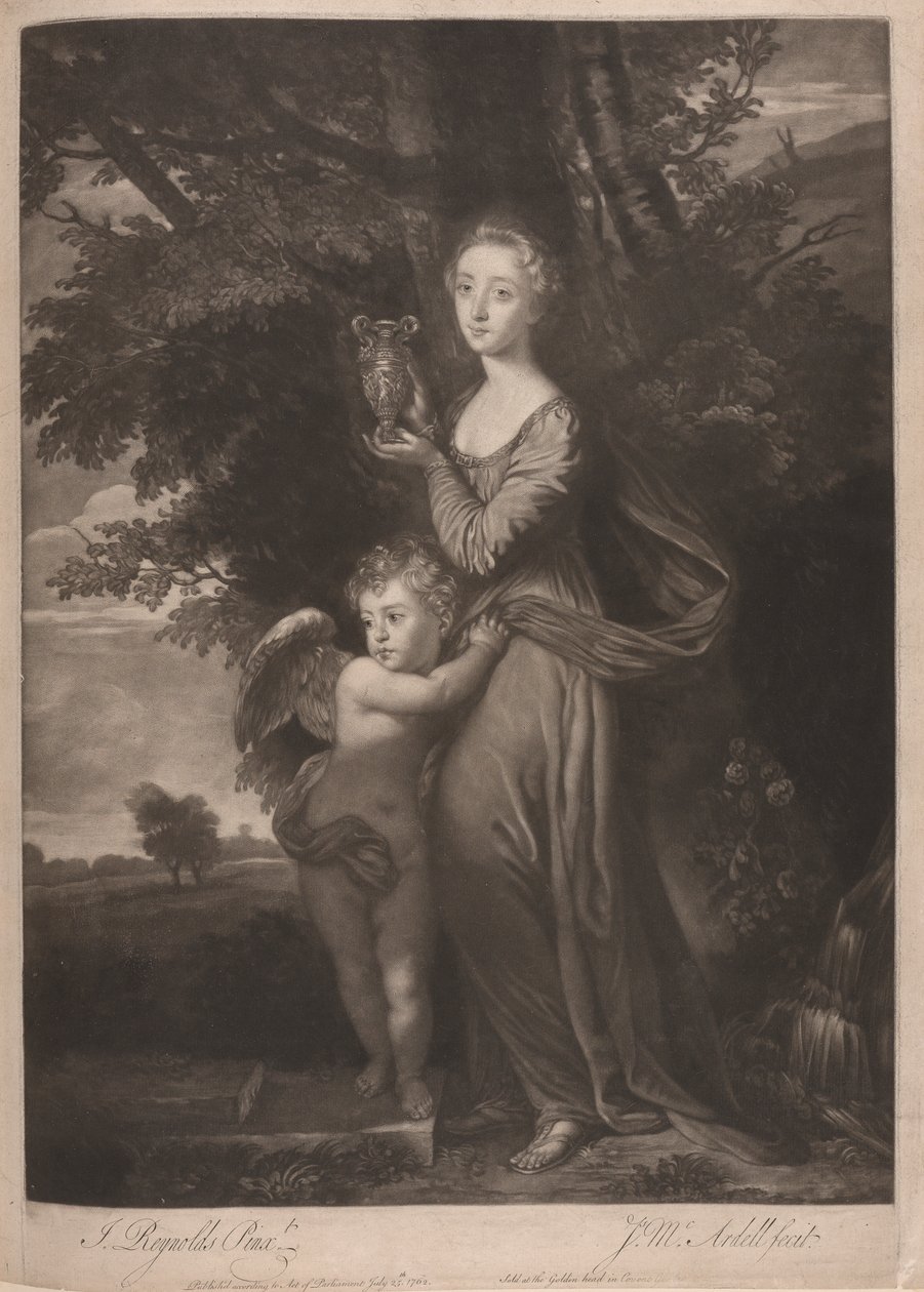 Miss Gravile (Frances Anne Greville og hendes bror som "Hebe og Amor" af James McArdell