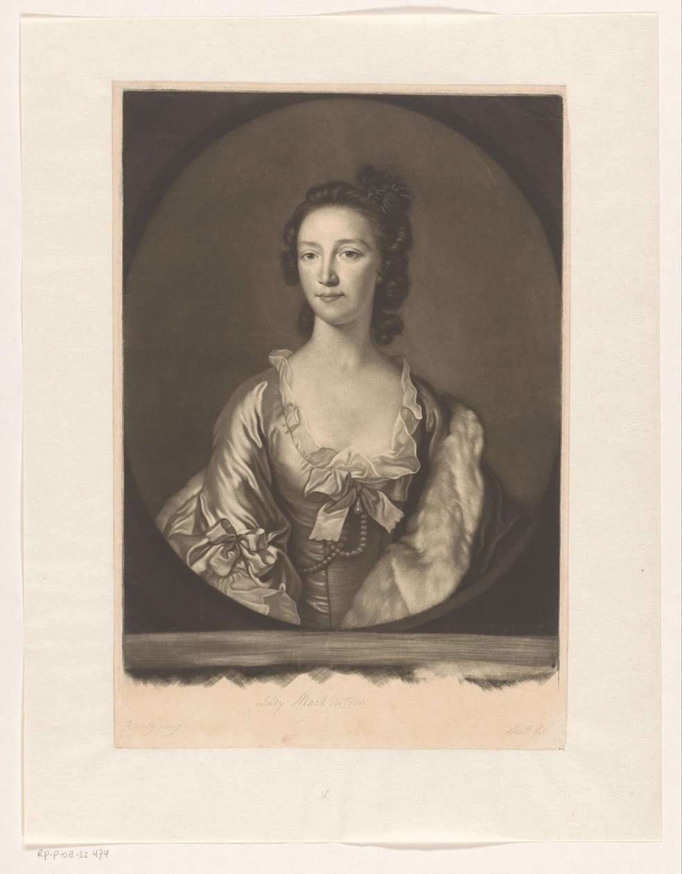Portræt af Anne Farquharson-MacKintosh af James McArdell
