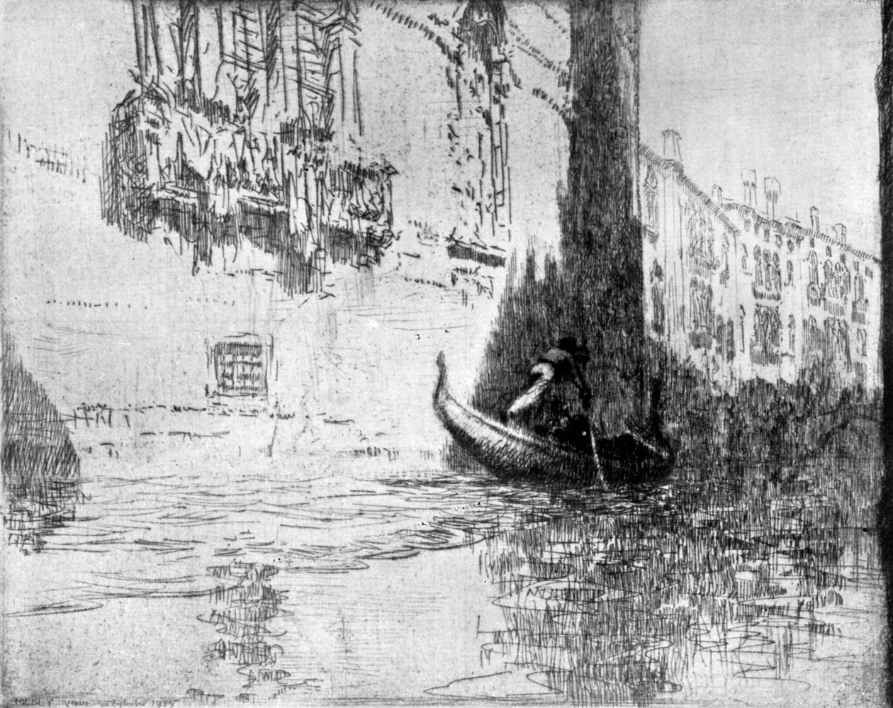 Den forbipasserende gondol, 1926. af James McBey