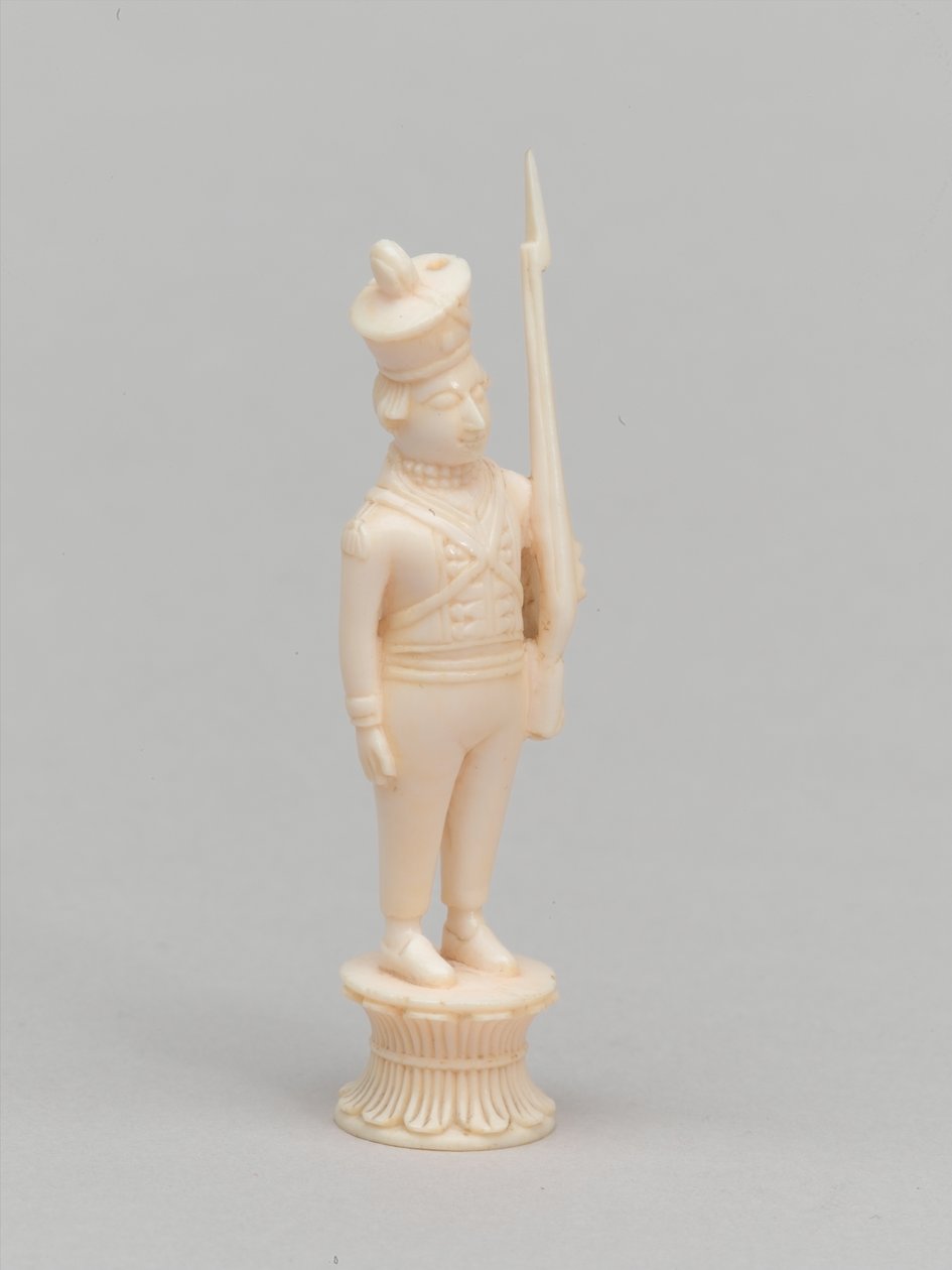 Hvid bonde, skakbrik, Indien, 1820 ca af James McLachlan Nairn