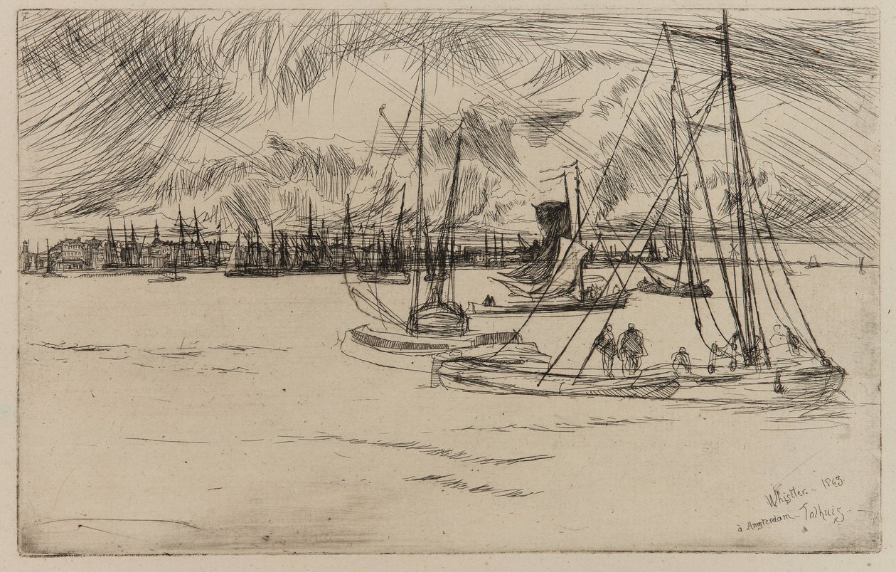 Amsterdam, fra Tolhuis af James Abbott McNeill Whistler