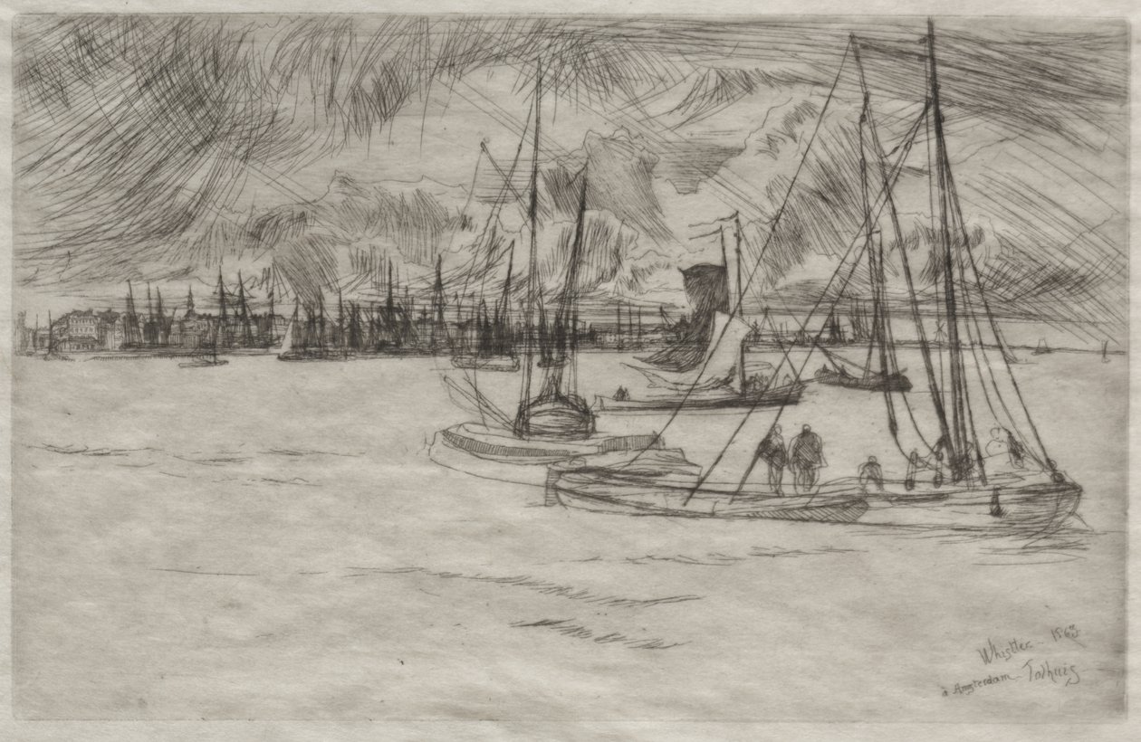 Amsterdam set fra Tolhuis af James McNeill Whistler