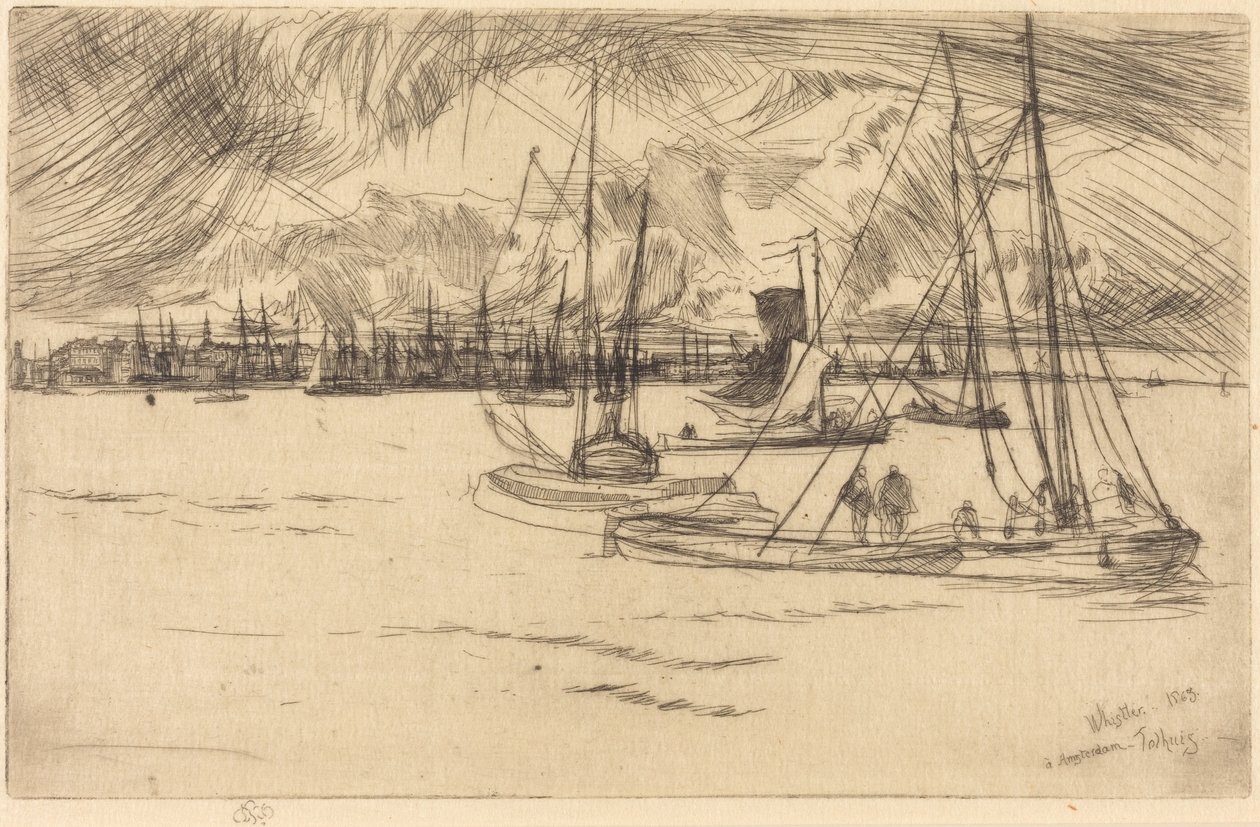 Amsterdam set fra Tolhuis af James McNeill Whistler