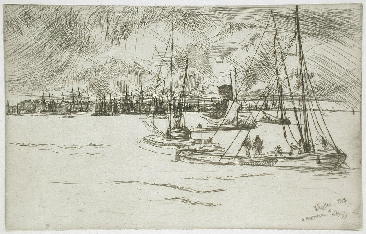 Amsterdam set fra Tolhuis af James McNeill Whistler