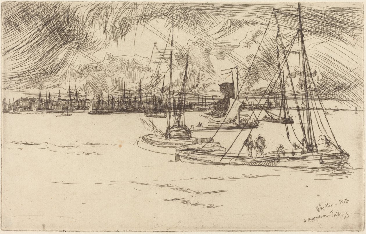 Amsterdam set fra Tolhuis af James McNeill Whistler