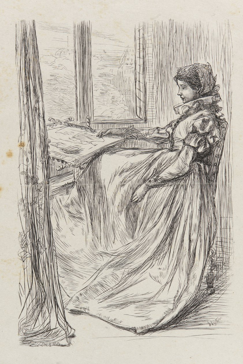 En illustration til <em>Morgenen før massakren på St. Bartholomew</em> af James Abbott McNeill Whistler