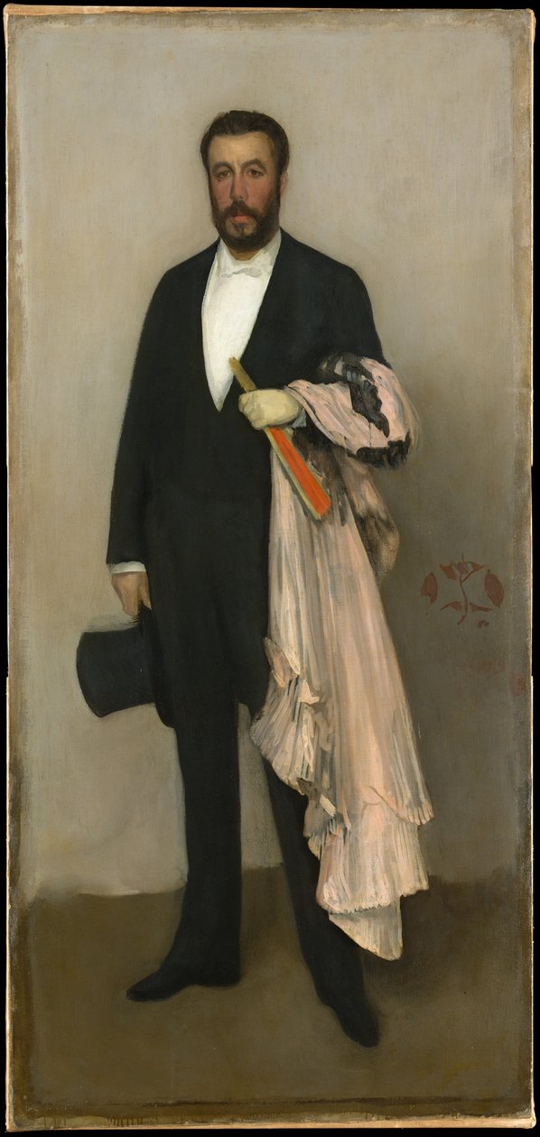 Komposition i hudfarve og sort: Portræt af Theodore Duret af James McNeill Whistler
