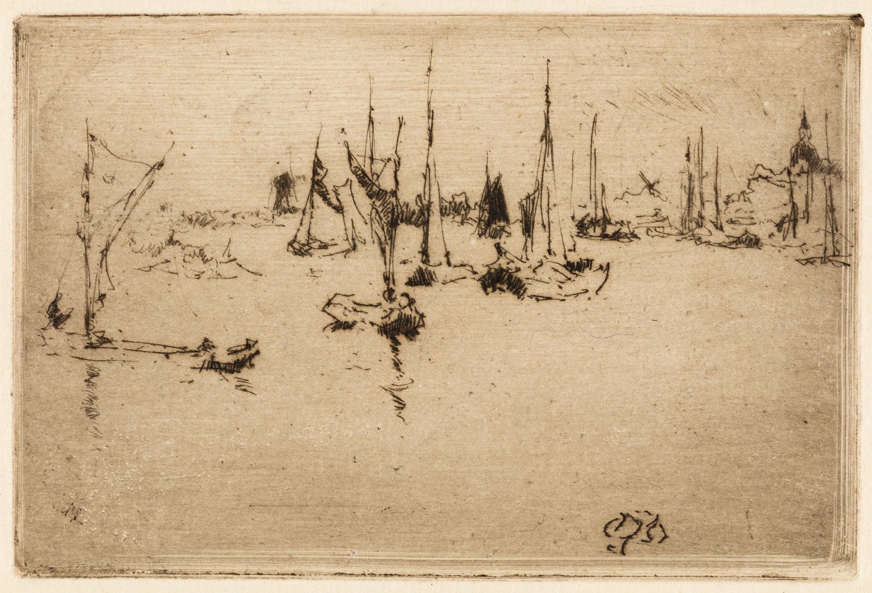 Pramme, Dordrecht af James Abbott McNeill Whistler