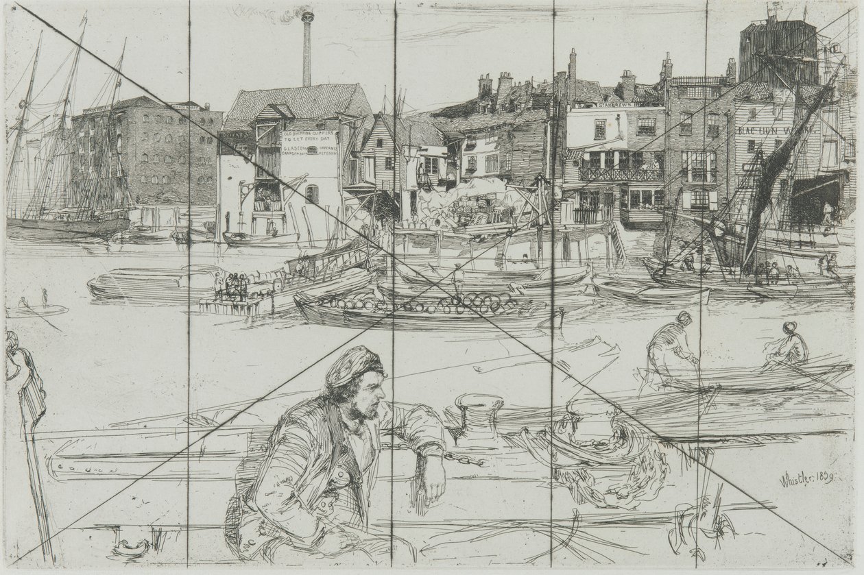 Black Lion Wharf af James Abbott McNeill Whistler