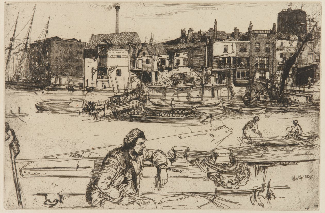 Black Lion Wharf af James Abbott McNeill Whistler