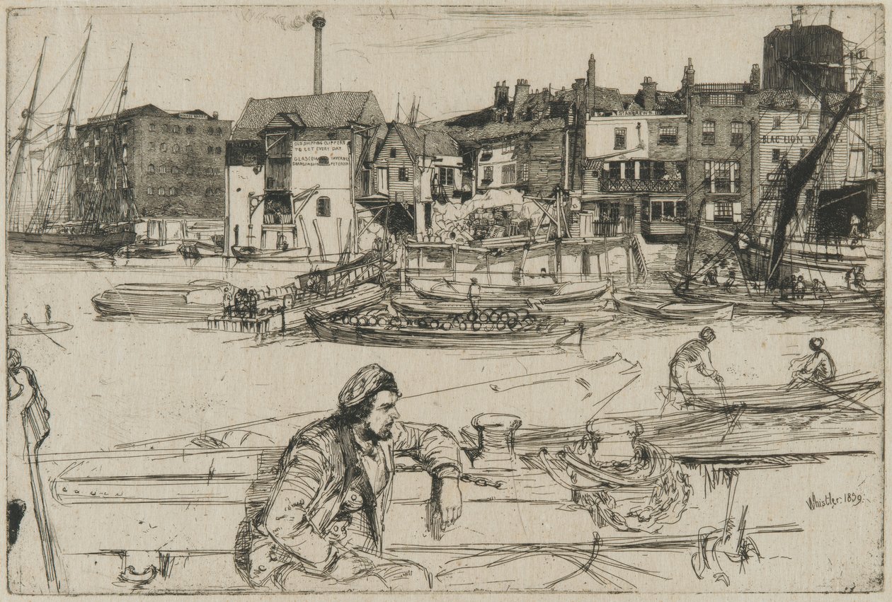 Black Lion Wharf af James Abbott McNeill Whistler