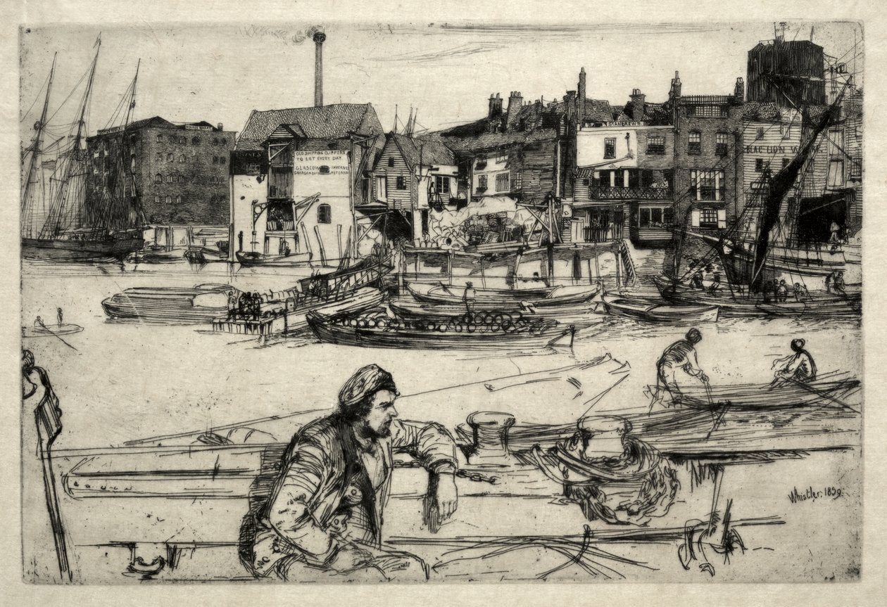Black Lion Wharf af James McNeill Whistler