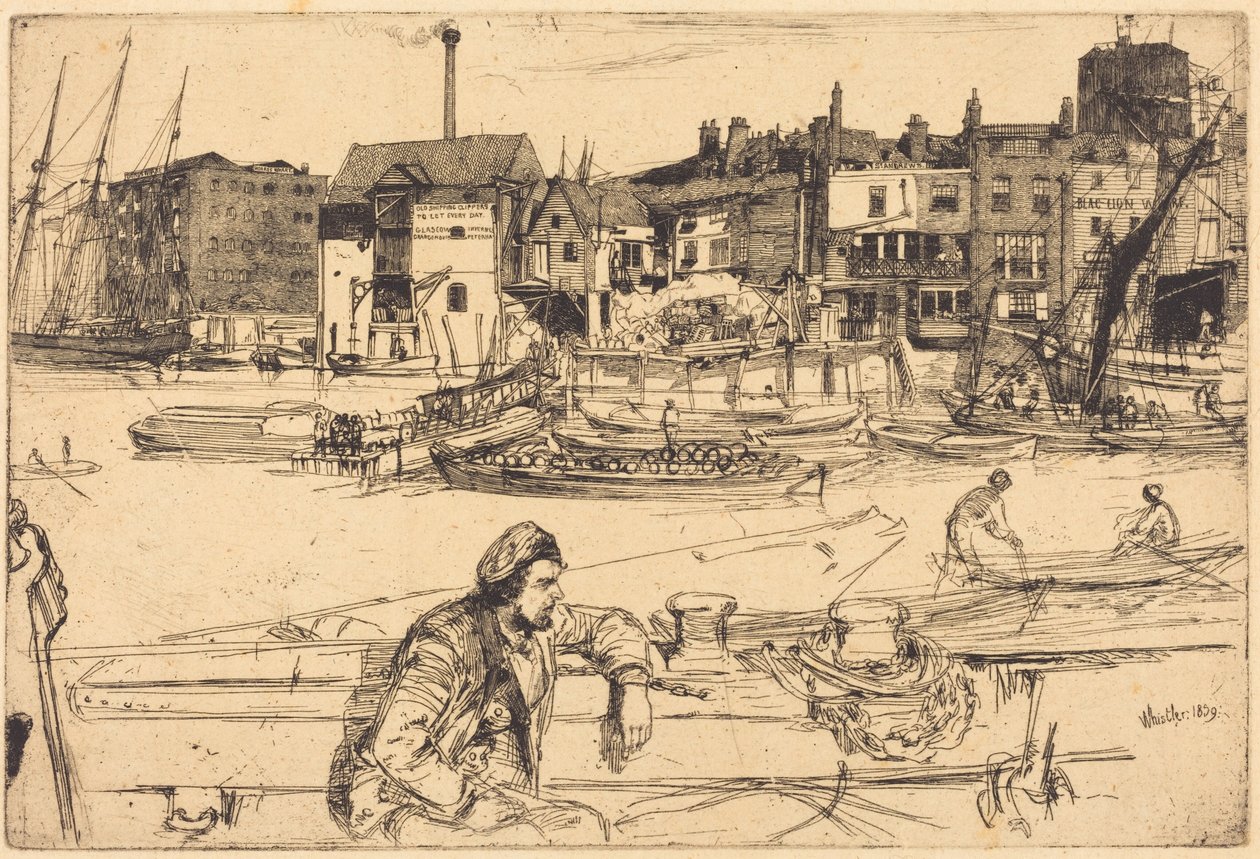 Black Lion Wharf af James McNeill Whistler