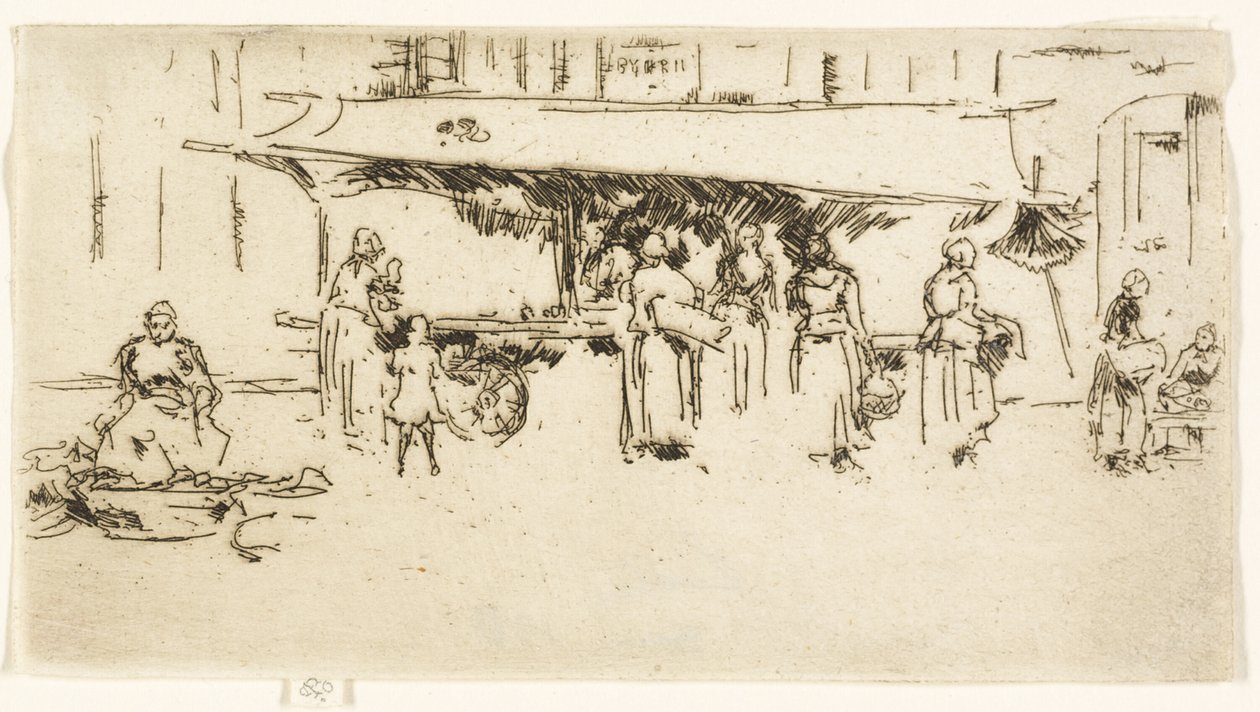 Stand, markedsplads, søer af James Abbott McNeill Whistler