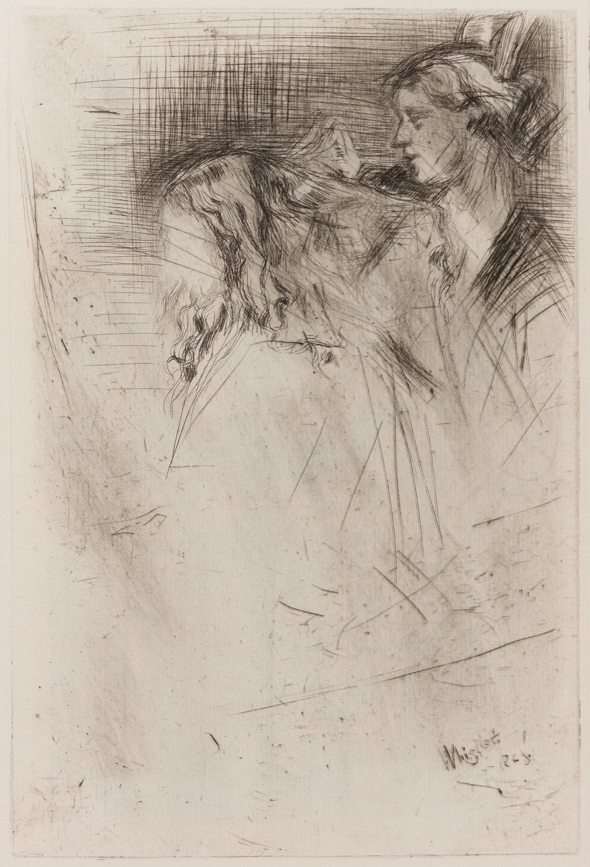 Børstning af håret af James Abbott McNeill Whistler
