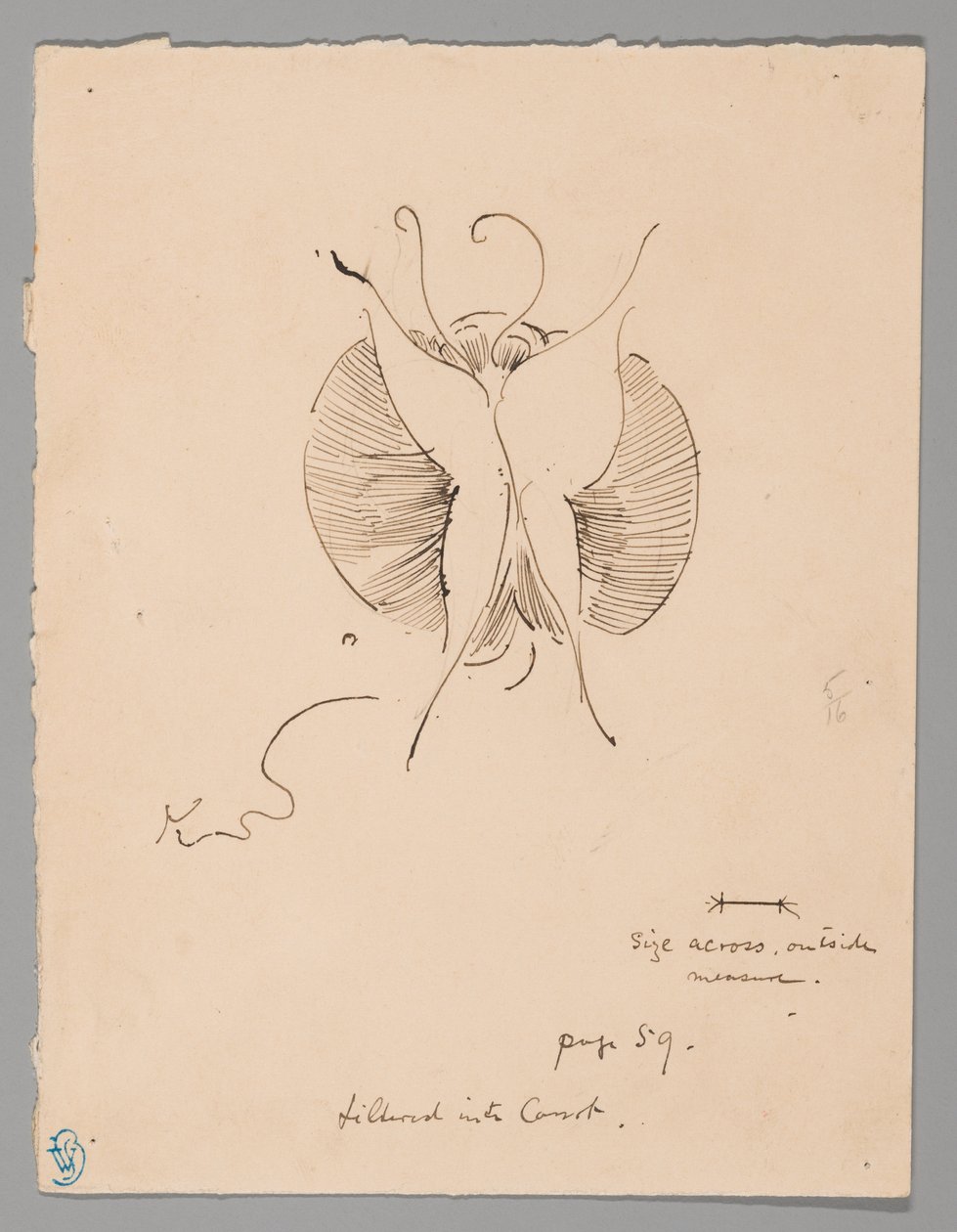 Sommerfugl (recto); Fragment af sommerfugl (verso) af James McNeill Whistler
