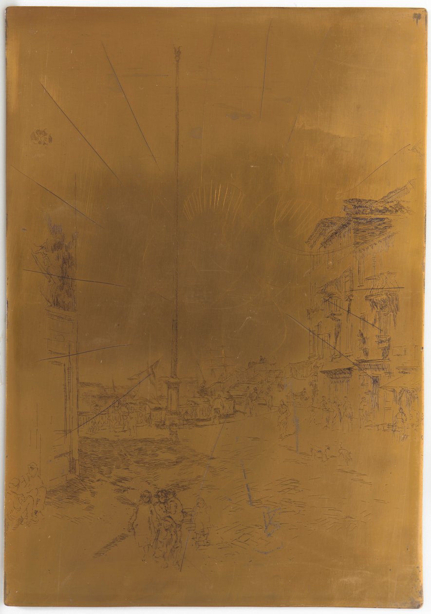 Annulleret trykplade til <em>Den lille mast</em> af James Abbott McNeill Whistler