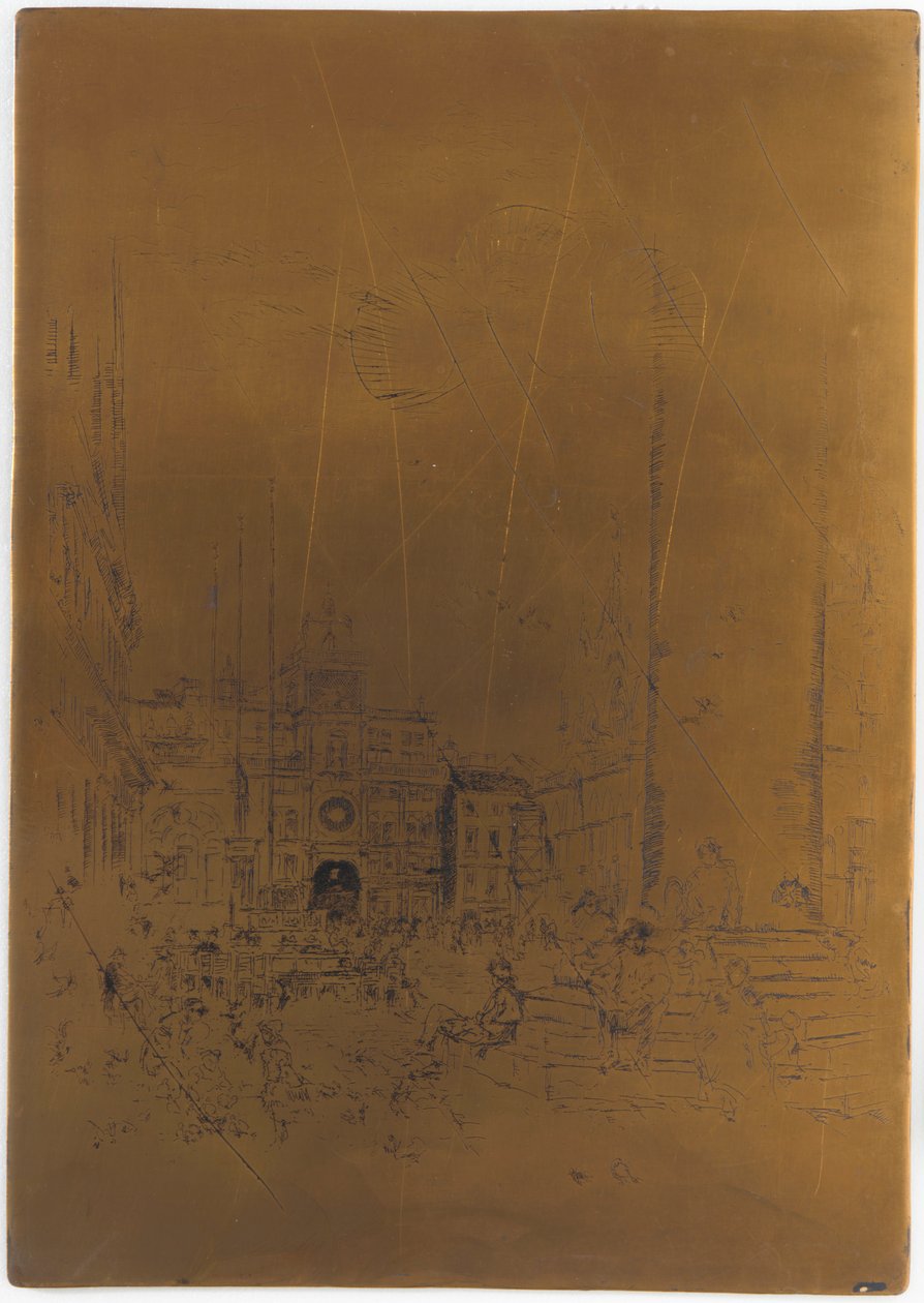 Annulleret trykplade til <em>The Piazzetta</em> af James Abbott McNeill Whistler