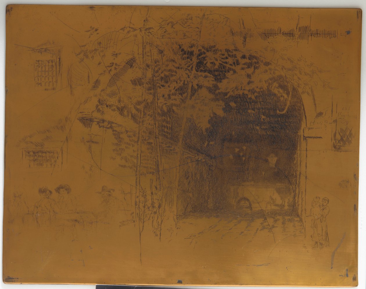 Annulleret trykplade til <em>The Traghetto, nr. 2</em> af James Abbott McNeill Whistler