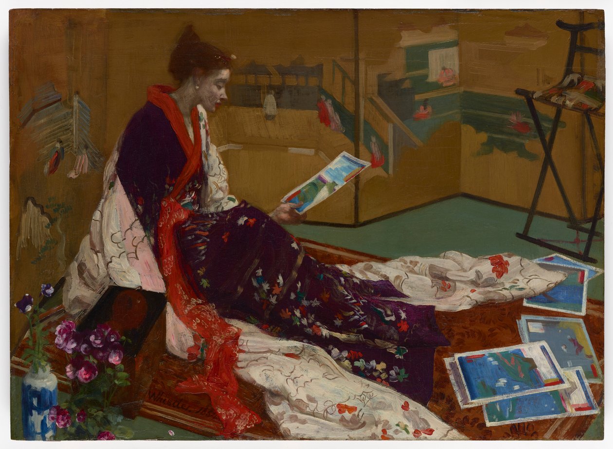 Caprice i lilla og guld: The Golden Screen af James Abbott McNeill Whistler