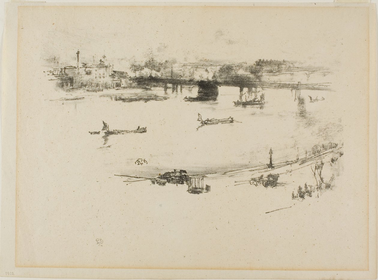 Charing Cross Railway Bridge af James Abbott McNeill Whistler