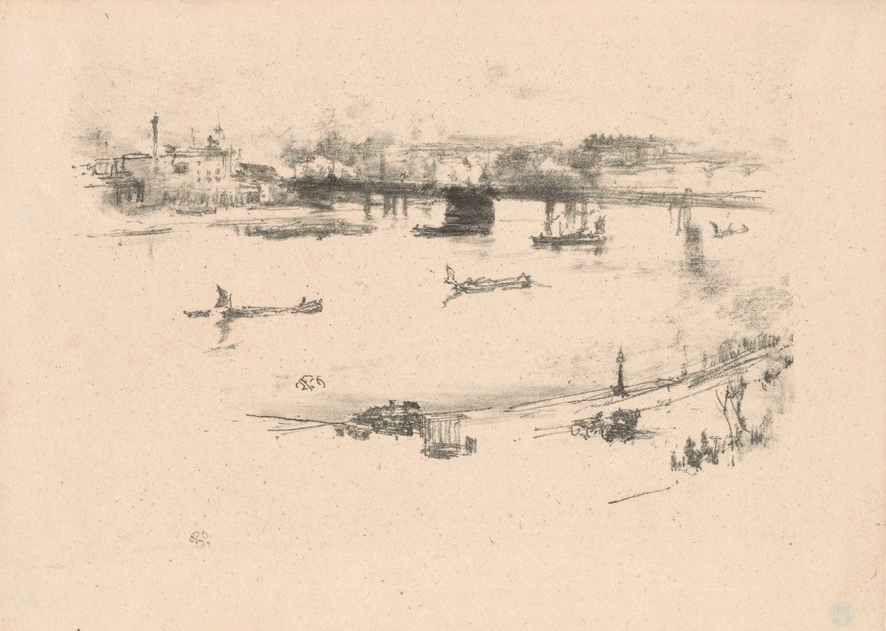 Charing Cross Railway Bridge af James Abbott McNeill Whistler
