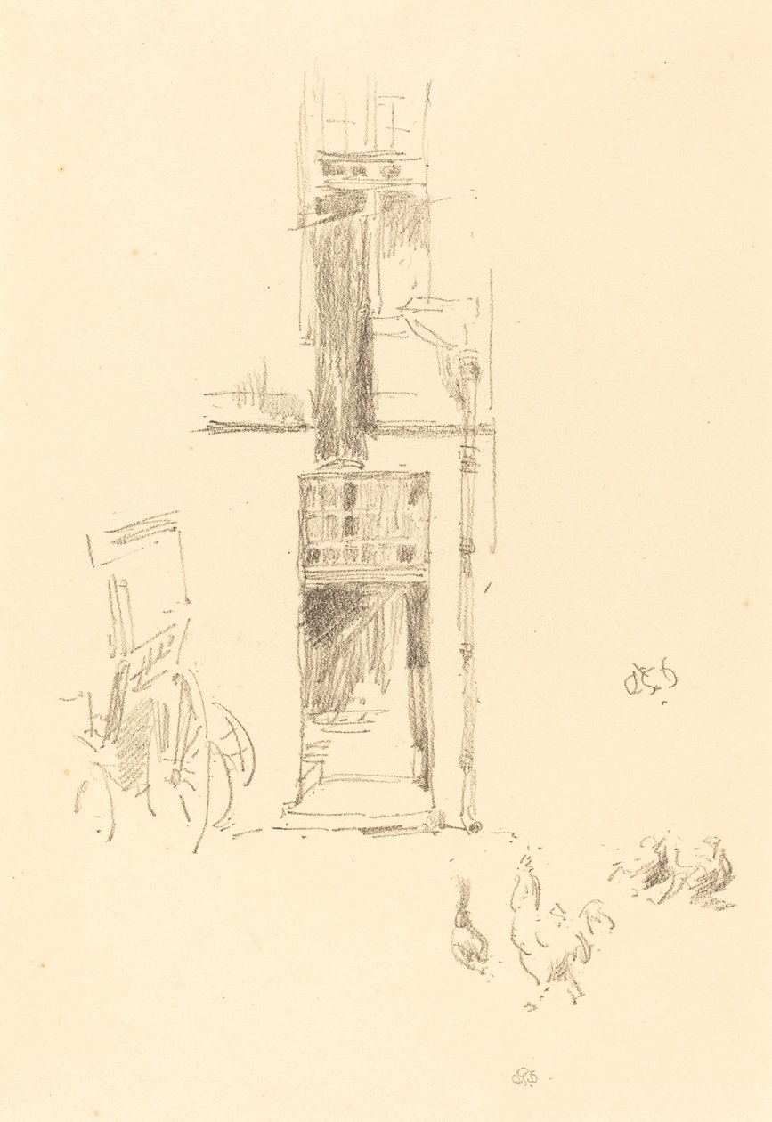 Haner og høns, Hôtel Colbert af James Abbott McNeill Whistler