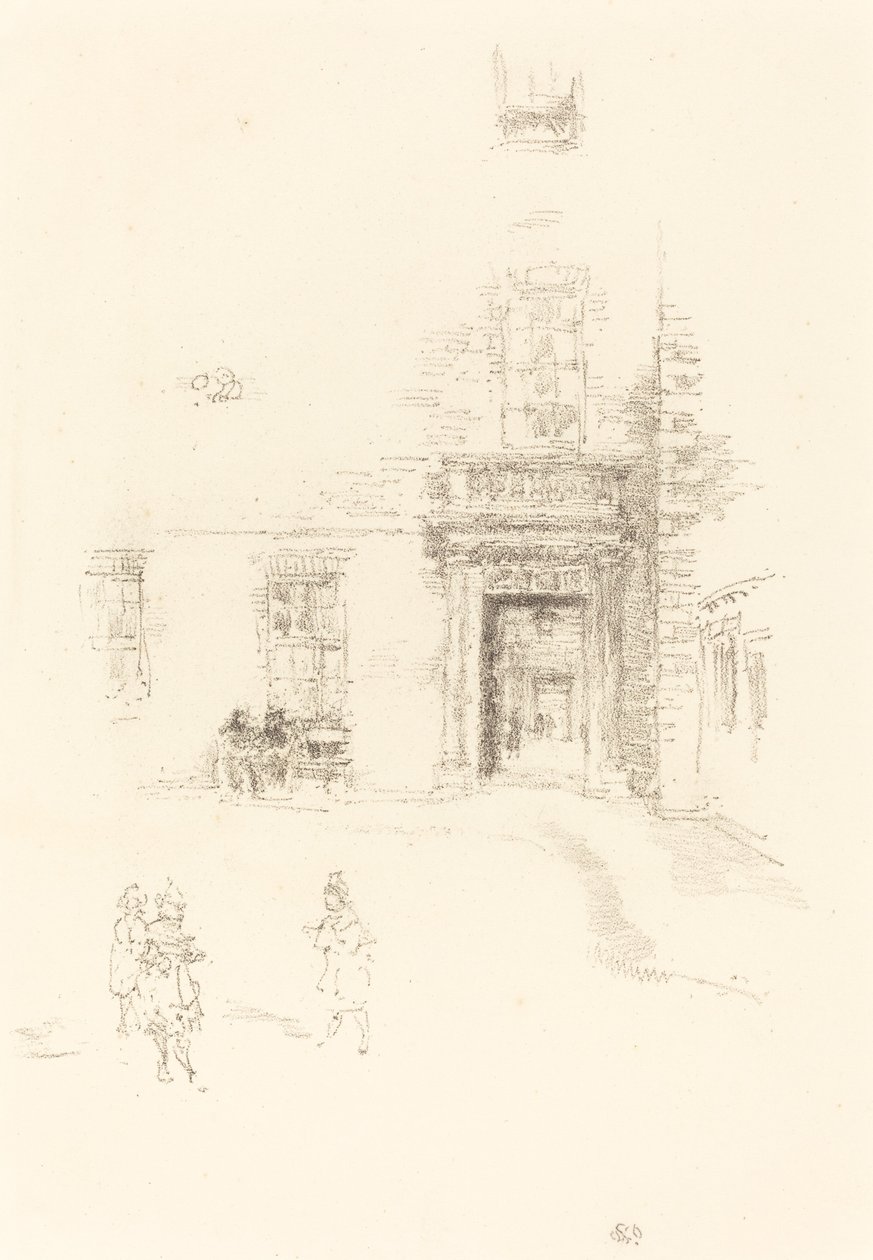 Courtyard, Chelsea Hospital af James Abbott McNeill Whistler