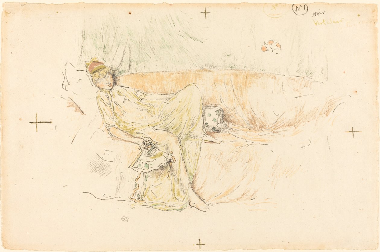 Draperet figur, liggende af James Abbott McNeill Whistler
