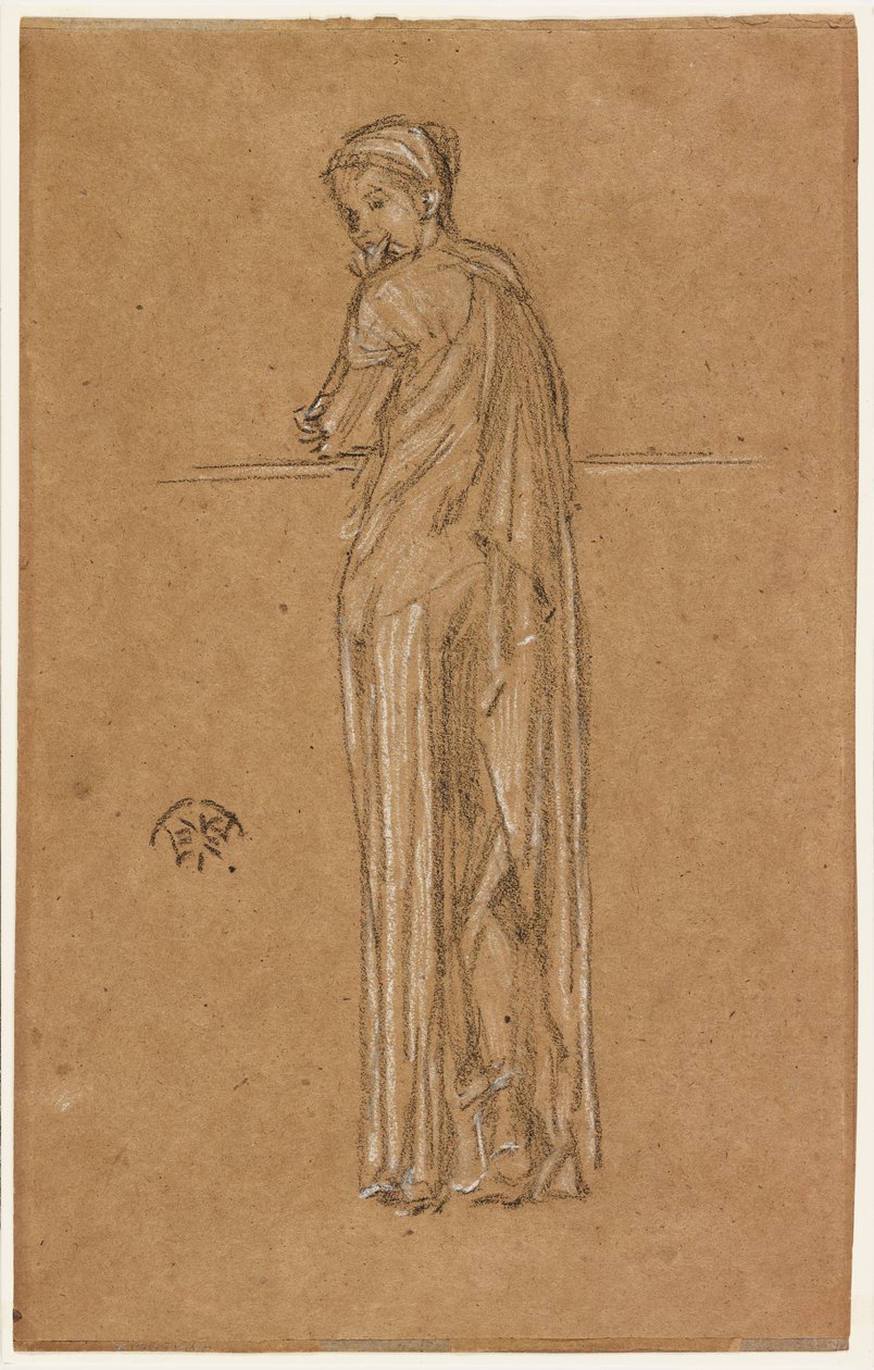Draperet figur stående af James Abbott McNeill Whistler