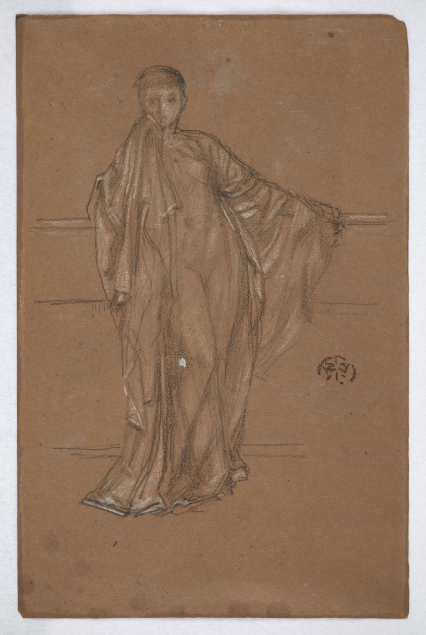 Draperet figur ved et rækværk af James Abbott McNeill Whistler
