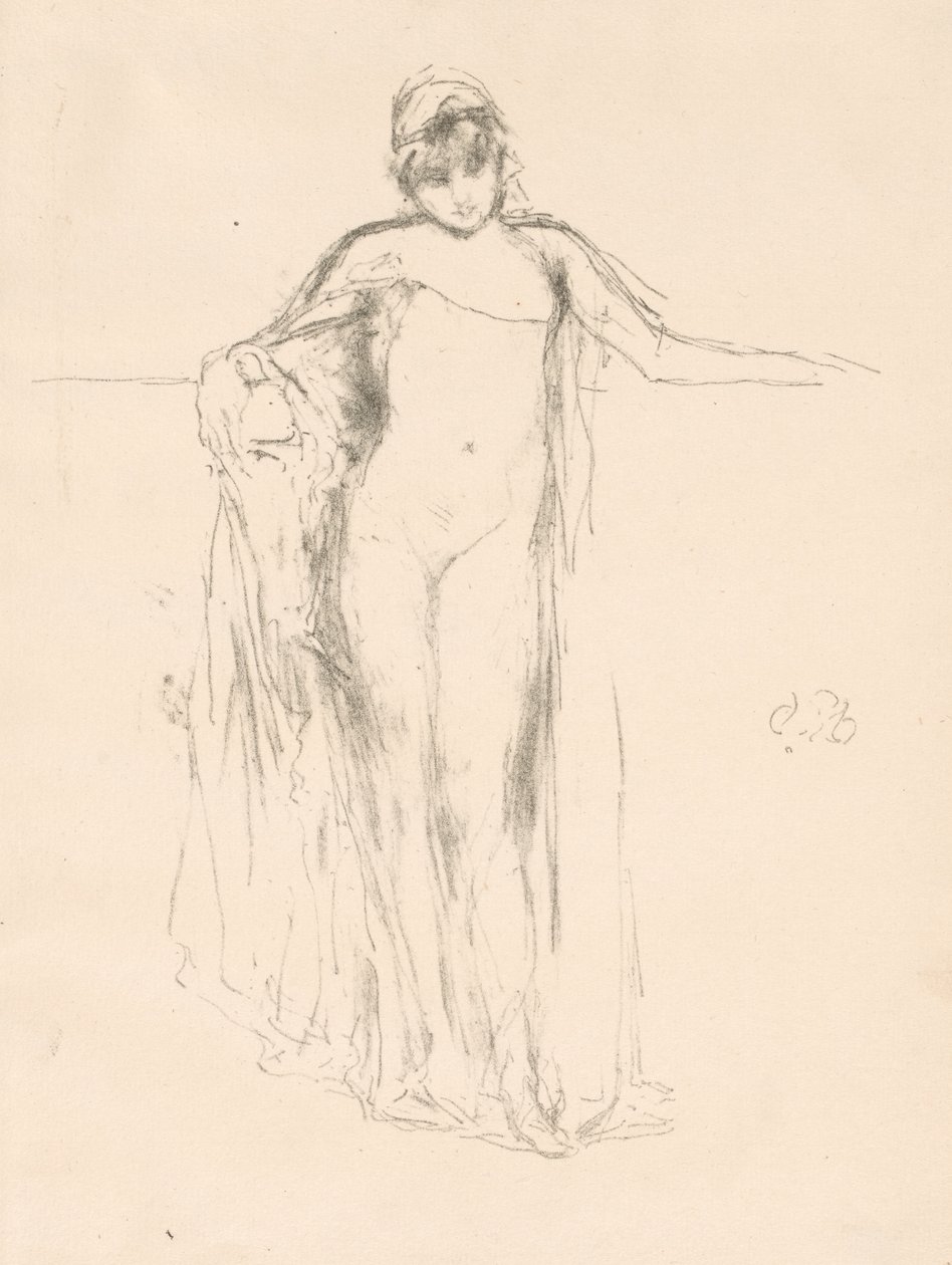 Draperet model, stående af James McNeill Whistler