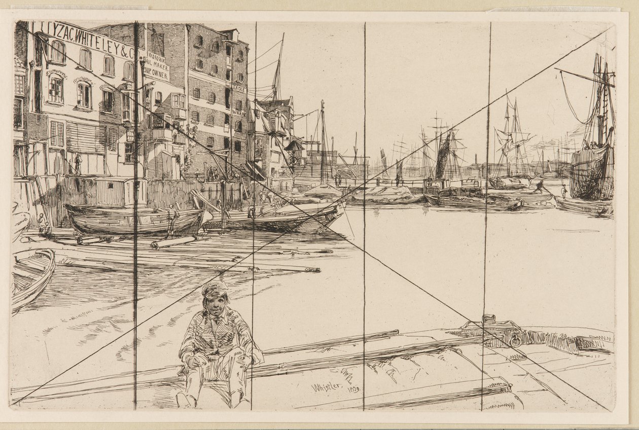 Eagle Wharf (Tyzac Whiteley og Co.) af James Abbott McNeill Whistler