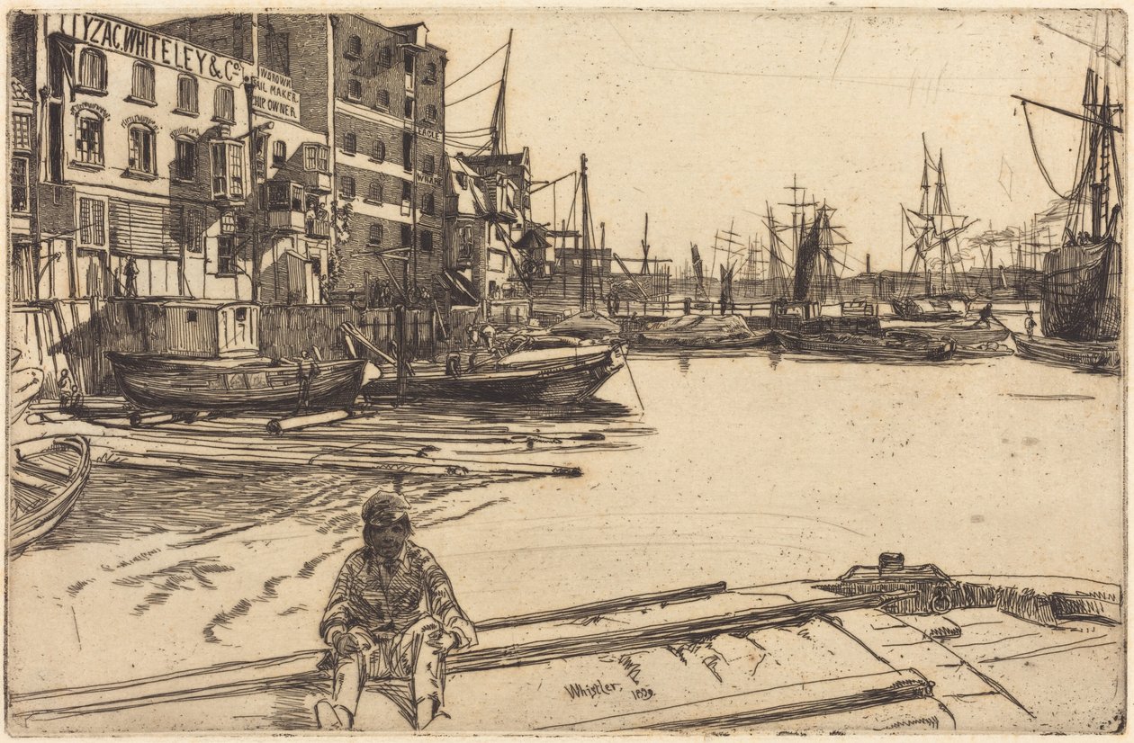 Eagle Wharf af James McNeill Whistler