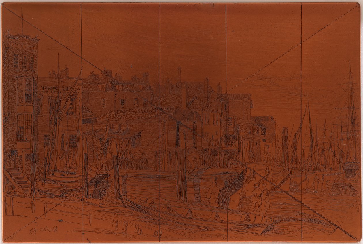 Ætseplade: Thames Police af James Abbott McNeill Whistler