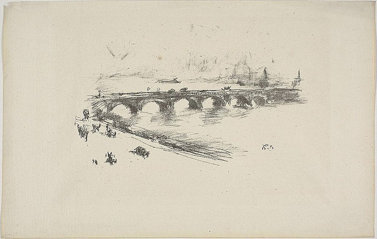 Aften, Little Waterloo Bridge af James Abbott McNeill Whistler