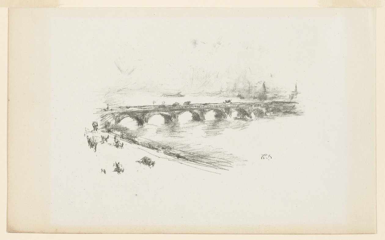 Aften, Little Waterloo Bridge af James Abbott McNeill Whistler