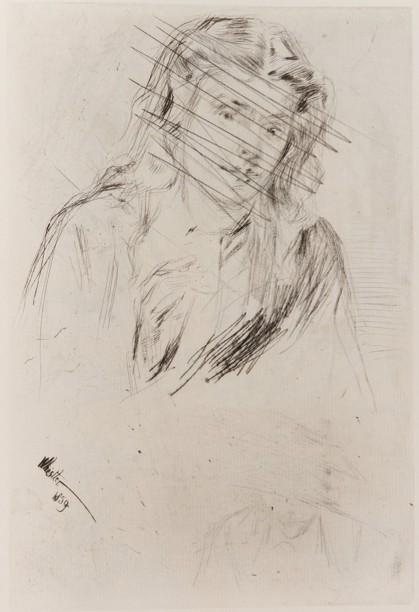 Fumettes bøjede hoved af James Abbott McNeill Whistler