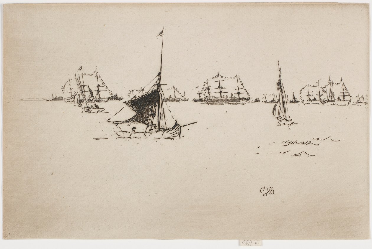 Hendes Majestæts flåde: Aften af James Abbott McNeill Whistler