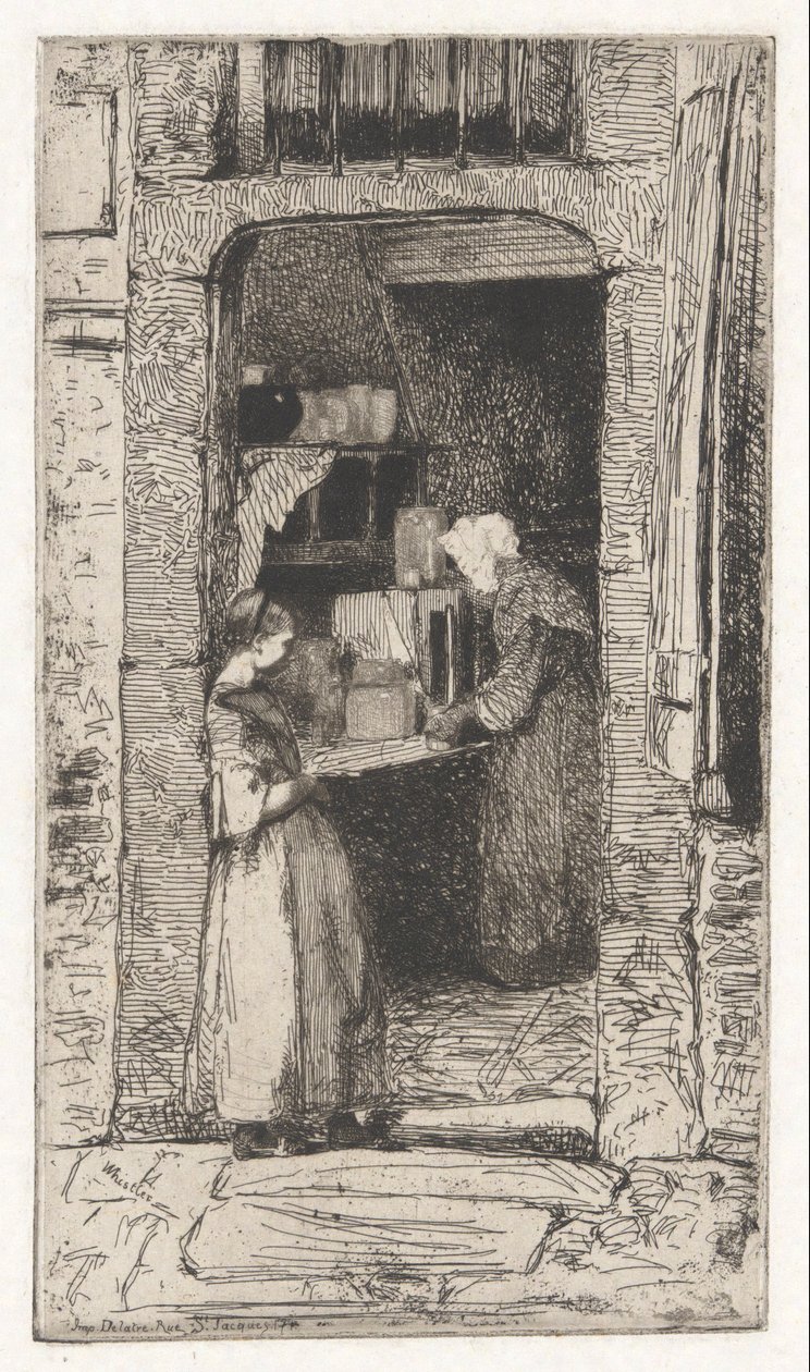 La Marchande de Moutarde (Sennepssælgeren), fra det franske sæt (Douze Eaux-Fortes d af James Abbott McNeill Whistler