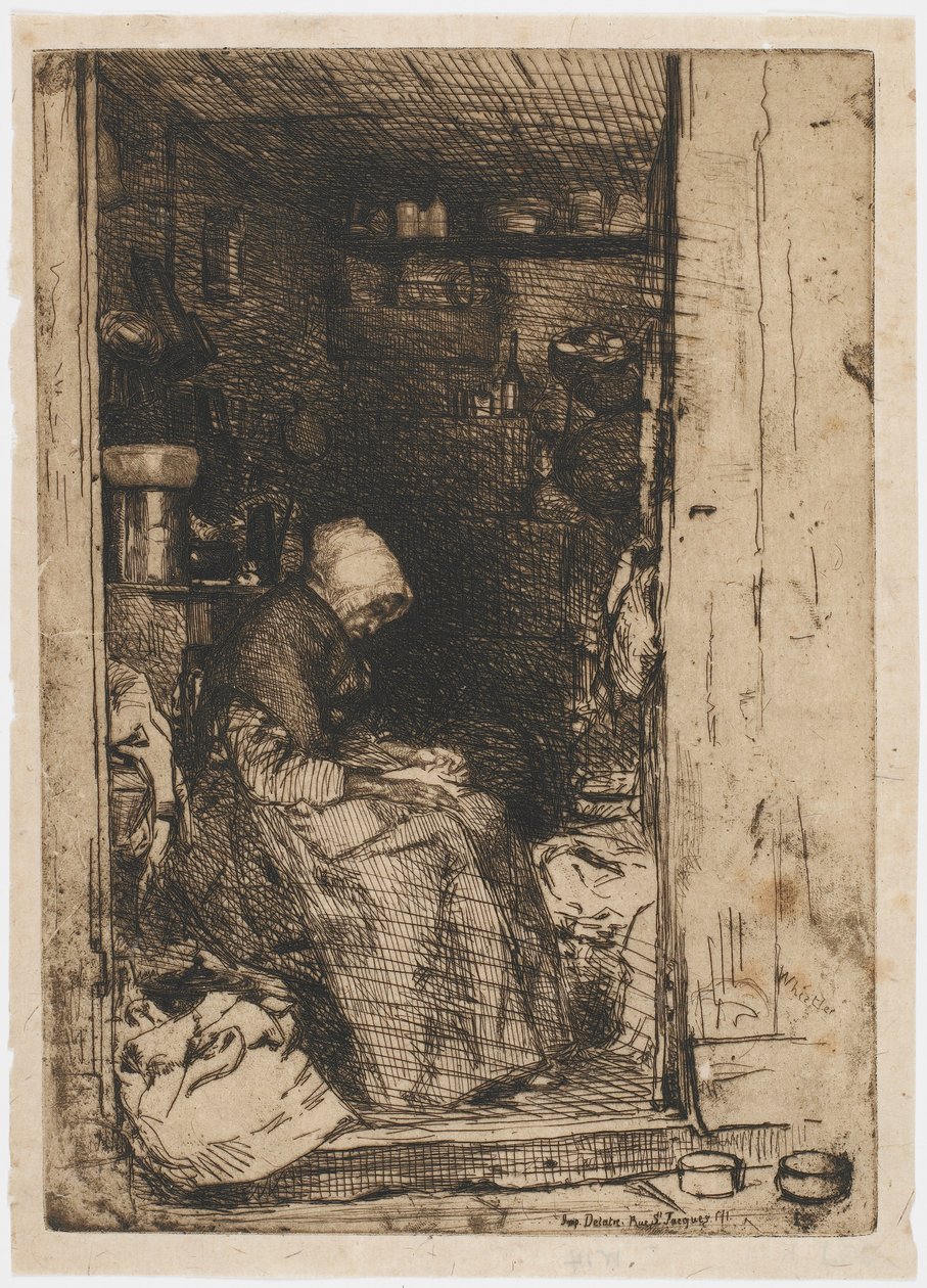 Den gamle kvinde med klude af James Abbott McNeill Whistler