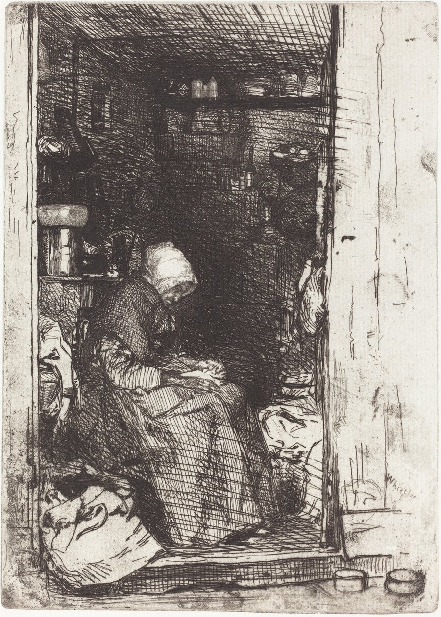 Den gamle kvinde med klude af James Abbott McNeill Whistler