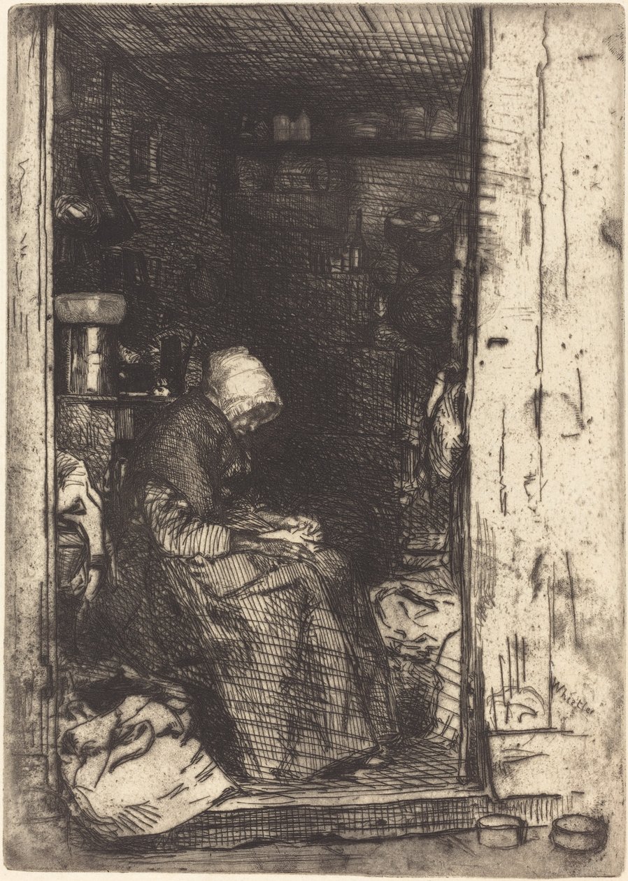 Den gamle kvinde med klude af James Abbott McNeill Whistler