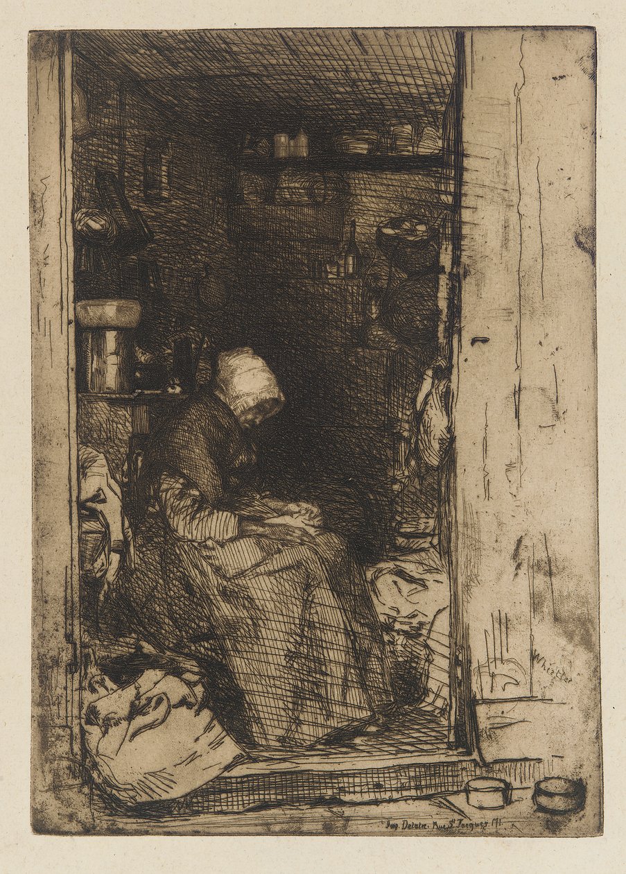 Den gamle kvinde med klude af James Abbott McNeill Whistler