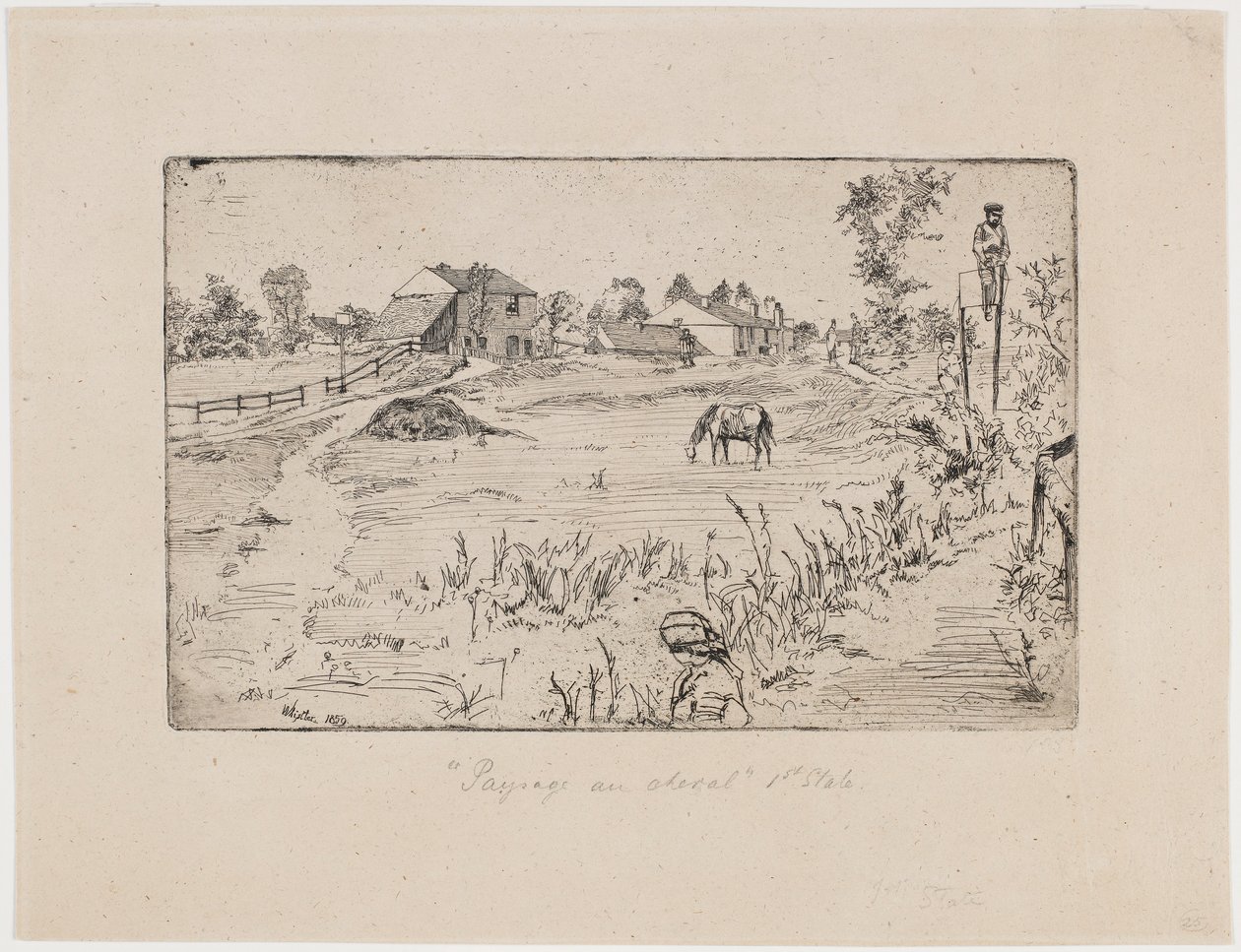 Landskab med heste af James Abbott McNeill Whistler