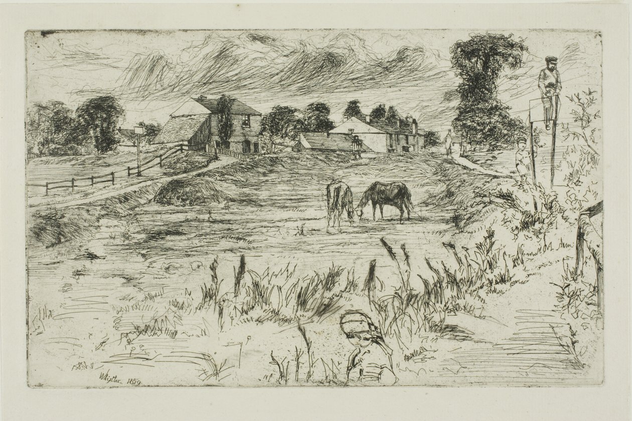 Landskab med heste af James Abbott McNeill Whistler