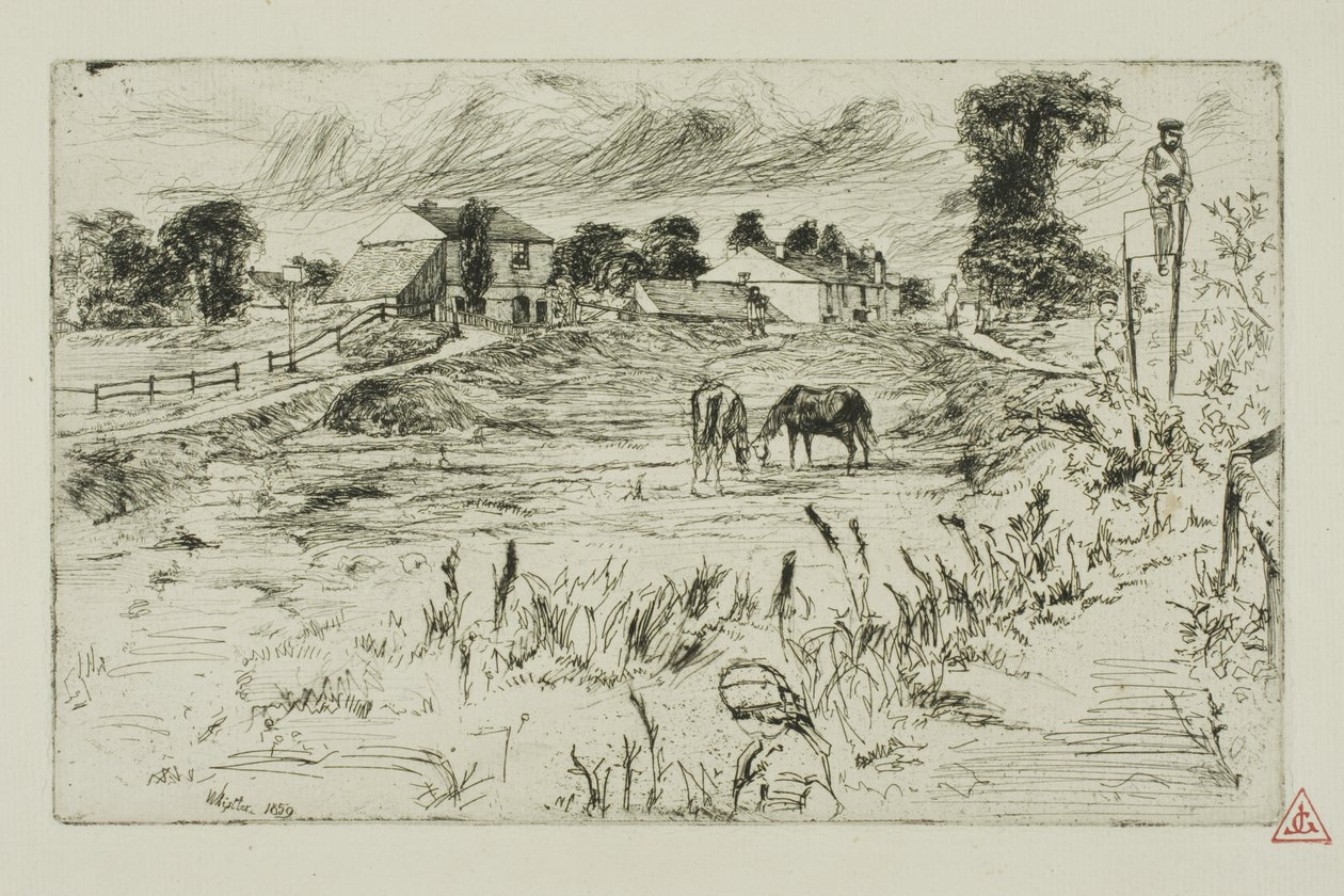 Landskab med heste af James Abbott McNeill Whistler