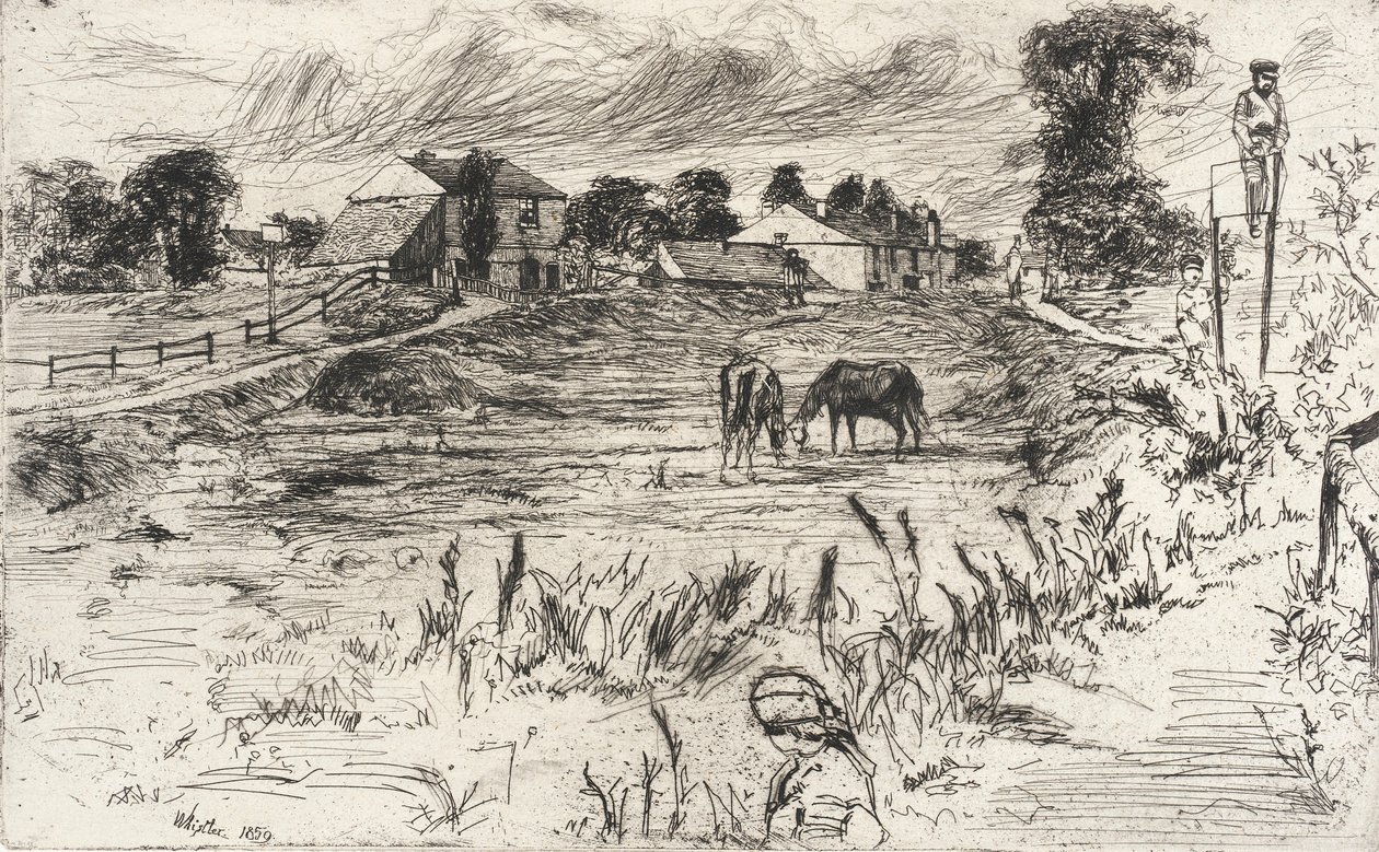 Landskab med heste af James McNeill Whistler